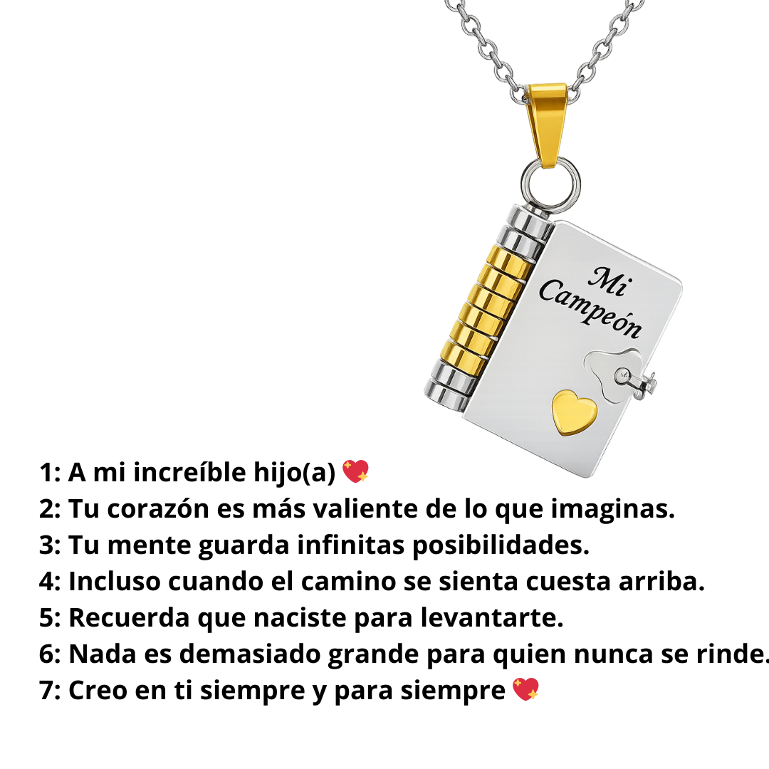 Collar con mensaje emocional